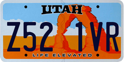 UT license plate Z521VR