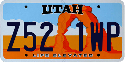 UT license plate Z521WP