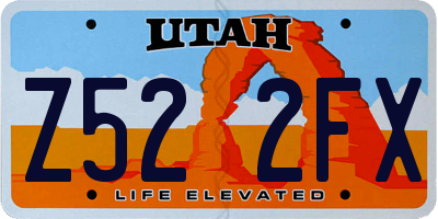 UT license plate Z522FX