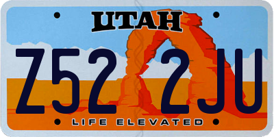 UT license plate Z522JU