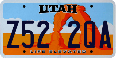 UT license plate Z522QA