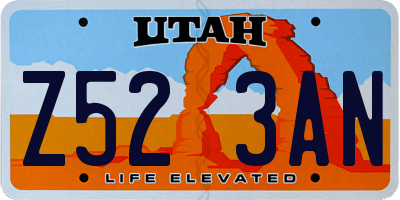 UT license plate Z523AN