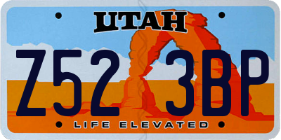 UT license plate Z523BP