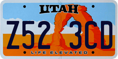 UT license plate Z523CD