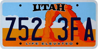 UT license plate Z523FA