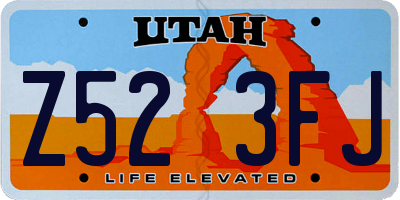 UT license plate Z523FJ