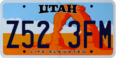 UT license plate Z523FM