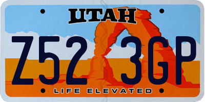 UT license plate Z523GP