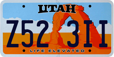 UT license plate Z523II