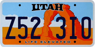 UT license plate Z523IO