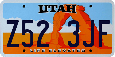 UT license plate Z523JF