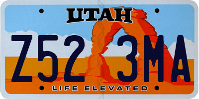 UT license plate Z523MA