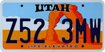 UT license plate Z523MW