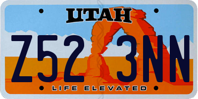 UT license plate Z523NN