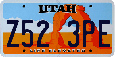 UT license plate Z523PE