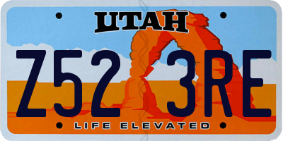 UT license plate Z523RE