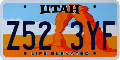 UT license plate Z523YF