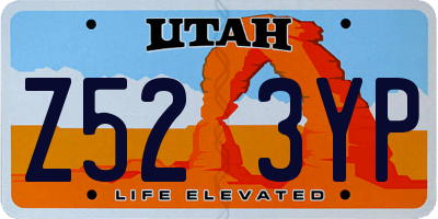 UT license plate Z523YP