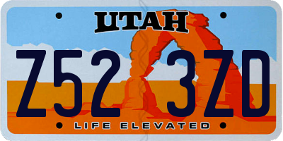 UT license plate Z523ZD