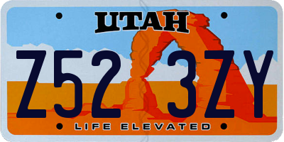 UT license plate Z523ZY