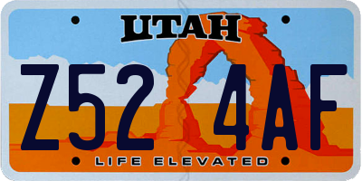 UT license plate Z524AF