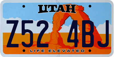 UT license plate Z524BJ