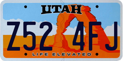 UT license plate Z524FJ