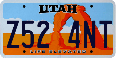 UT license plate Z524NT