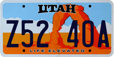 UT license plate Z524OA