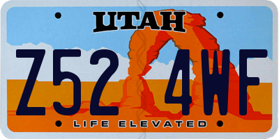 UT license plate Z524WF