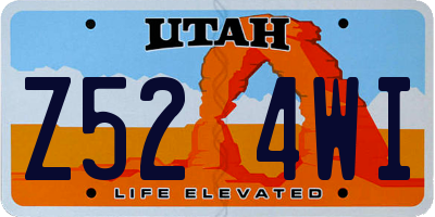 UT license plate Z524WI