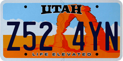 UT license plate Z524YN