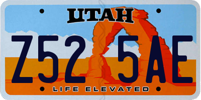UT license plate Z525AE