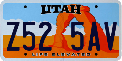UT license plate Z525AV