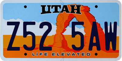 UT license plate Z525AW