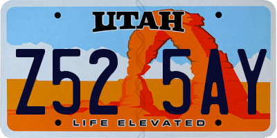UT license plate Z525AY