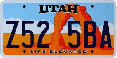 UT license plate Z525BA