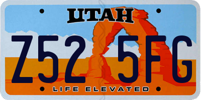 UT license plate Z525FG