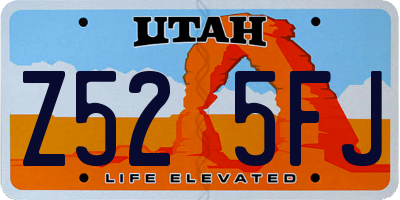 UT license plate Z525FJ