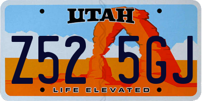 UT license plate Z525GJ