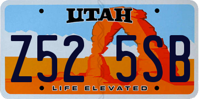UT license plate Z525SB