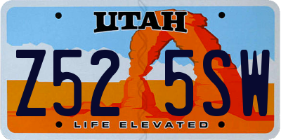 UT license plate Z525SW