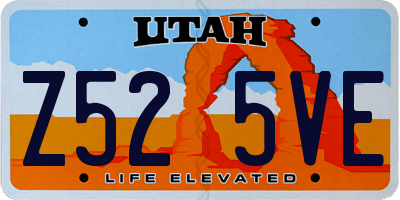 UT license plate Z525VE