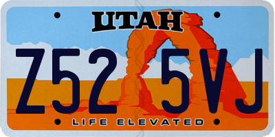 UT license plate Z525VJ
