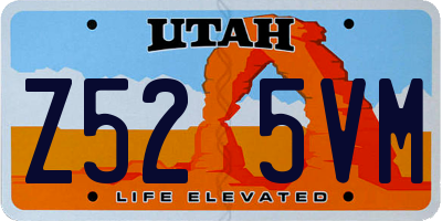 UT license plate Z525VM