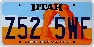 UT license plate Z525WF