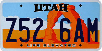 UT license plate Z526AM
