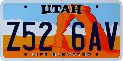 UT license plate Z526AV