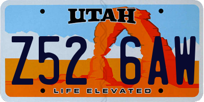 UT license plate Z526AW
