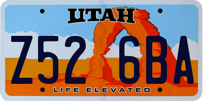 UT license plate Z526BA